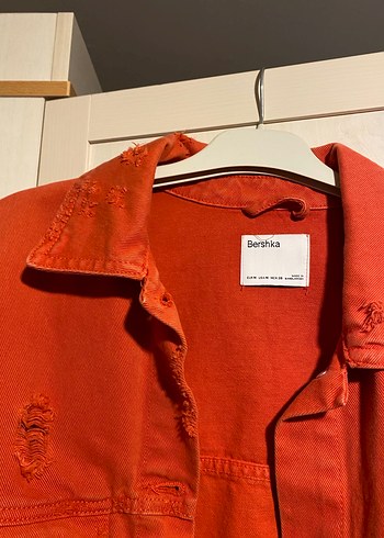 Kırmızı Kısa Kot Ceket - Görsel 5