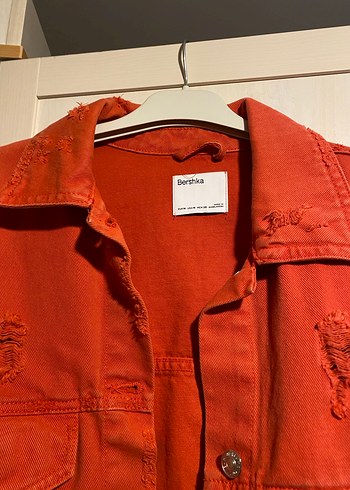 Kırmızı Kısa Kot Ceket - Görsel 2