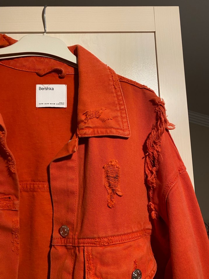 Kırmızı Kısa Kot Ceket - Görsel 4