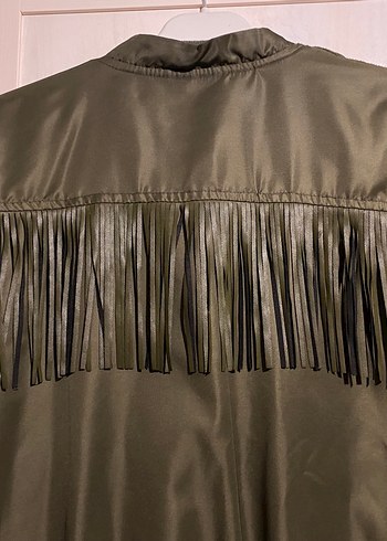 Kadın Haki Fermuarlı Ceket - Görsel 5