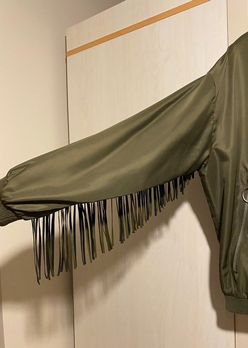 Kadın Haki Fermuarlı Ceket - Görsel 2