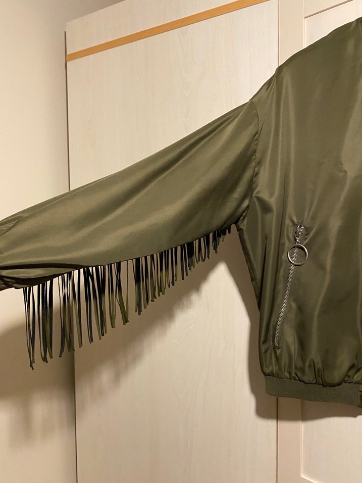 Kadın Haki Fermuarlı Ceket - Görsel 3