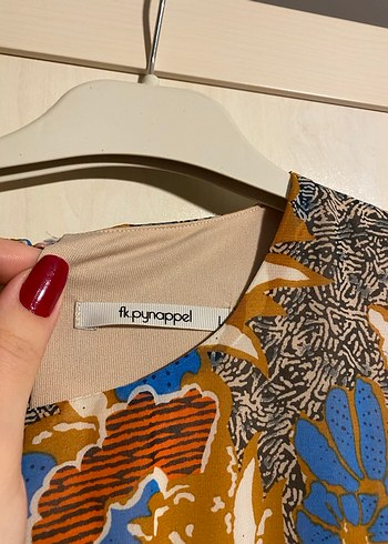 Uzun Kollu Desenli Kadın Elbise - Görsel 3