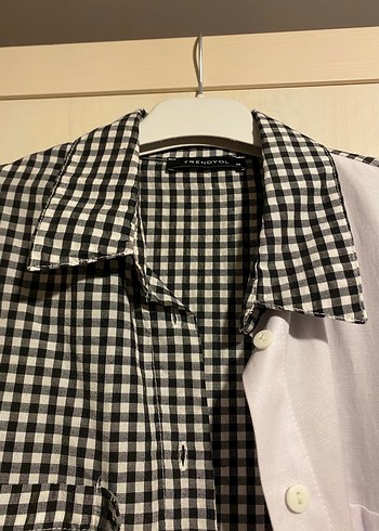 Siyah Beyaz Kadın Gömlek - Görsel 3