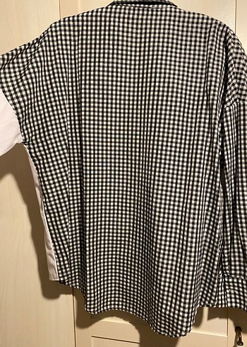 Siyah Beyaz Kadın Gömlek - Görsel 5