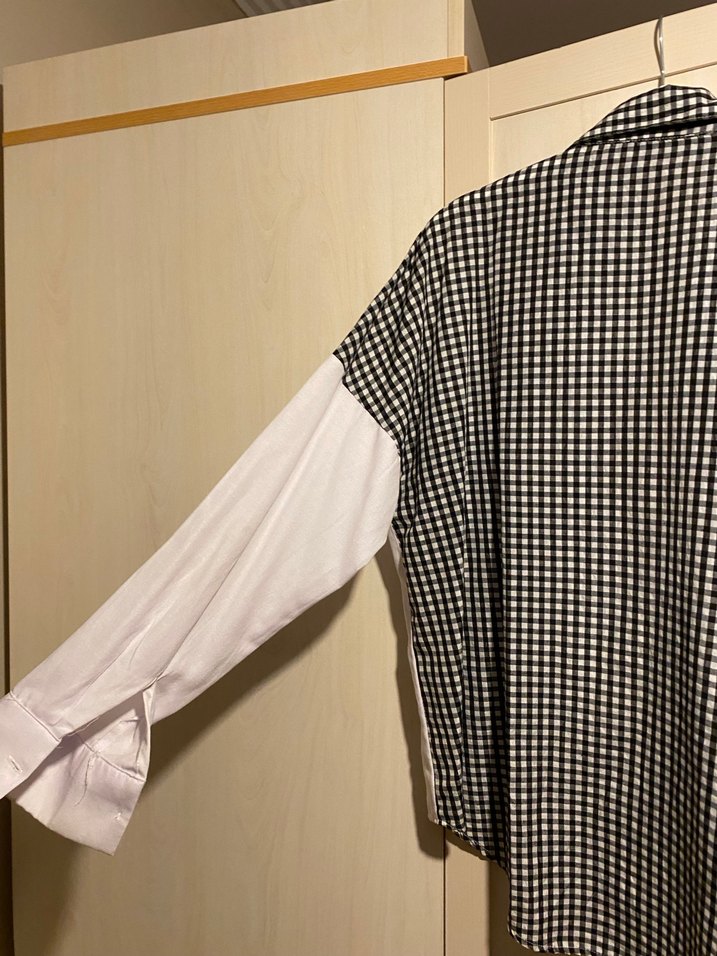 Siyah Beyaz Kadın Gömlek - Görsel 4