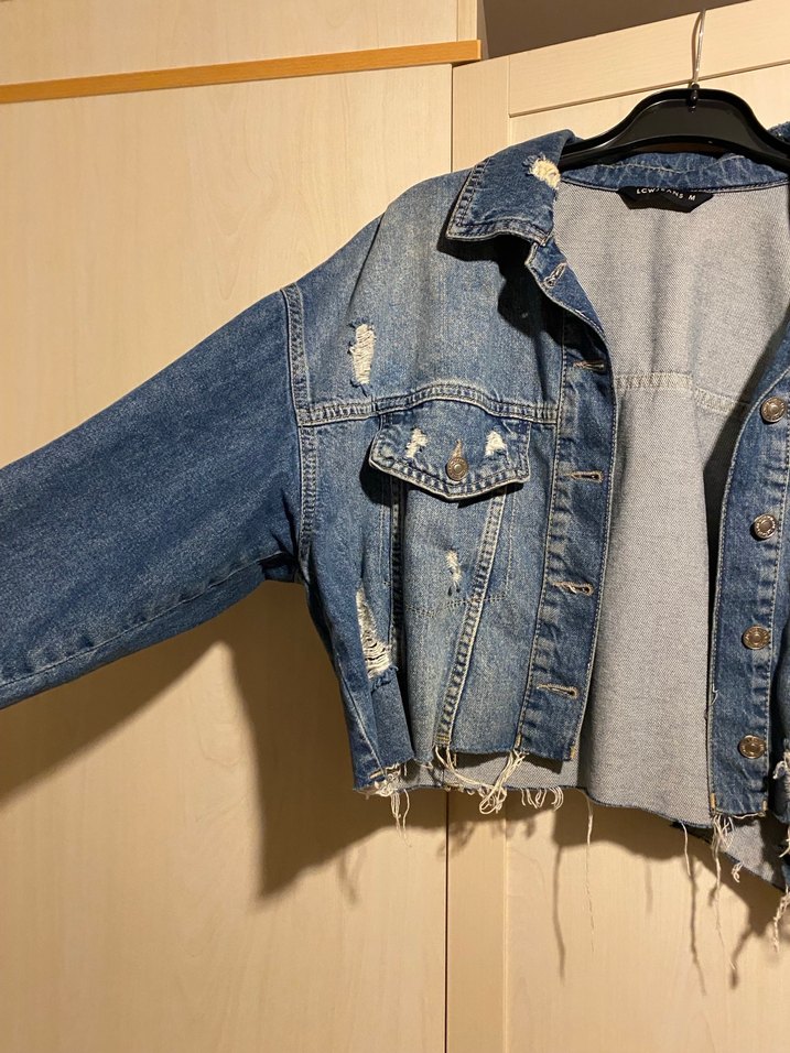 oversize Kesim Kadın Denim Ceket - Görsel 4