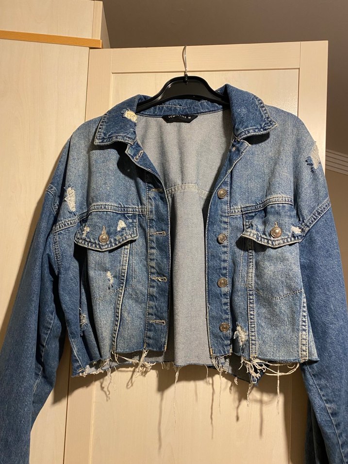 oversize Kesim Kadın Denim Ceket - Görsel 2