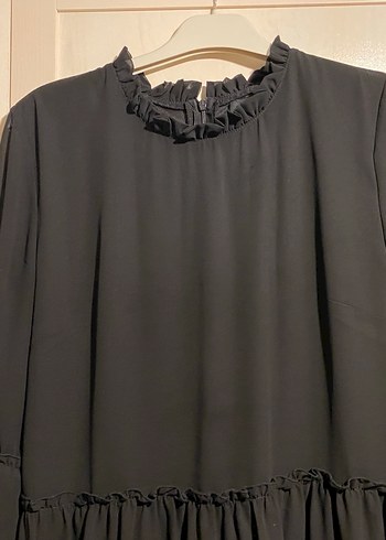 Uzun Kollu Siyah Elbise - Görsel 3