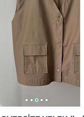 Oversize Yelek Bej  - Görsel 6