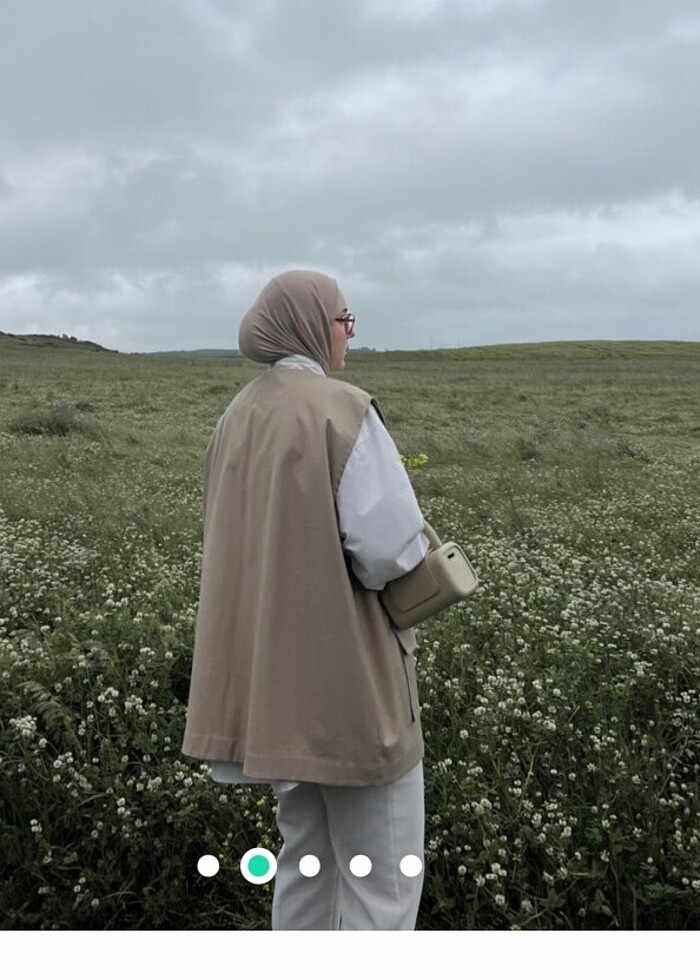 Oversize Yelek Bej  - Görsel 3