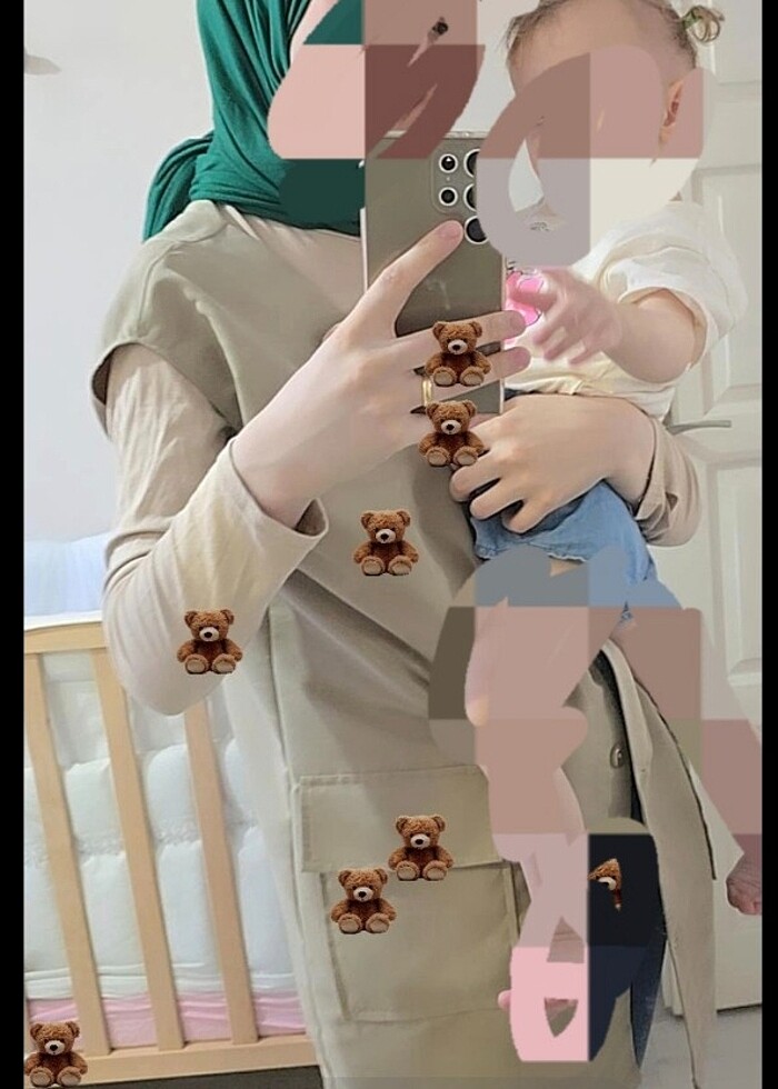 Oversize Yelek Bej  - Görsel 2