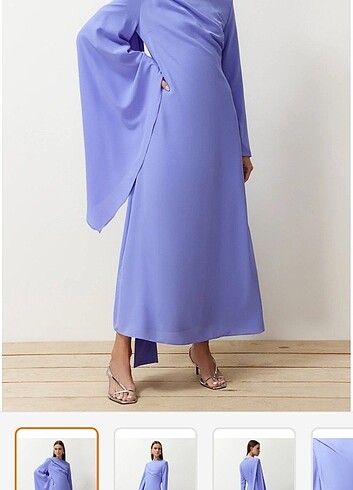 Mavi Tesettür Elbise - Görsel 3