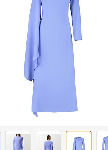 Mavi Tesettür Elbise - Görsel 5