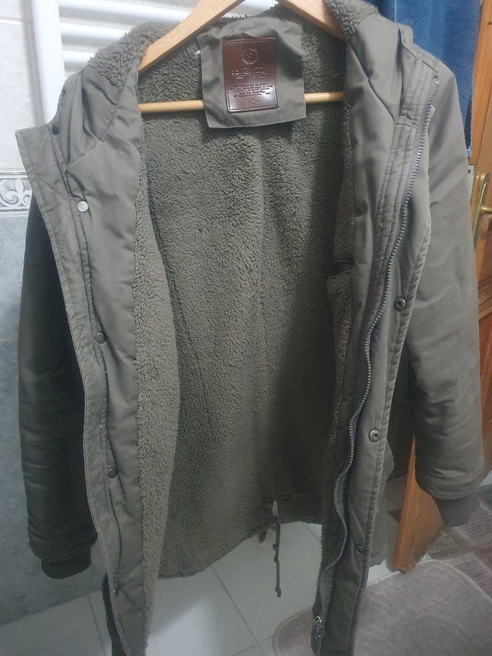 Gri  Süet Midi parka Mont Kapüşonlu marka bigazzi s m uyumlu - Görsel 2