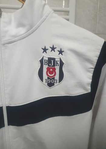 Adidas Beyaz Uzun Kollu Fermuarlı Erkek Sweatshirt - Görsel 3