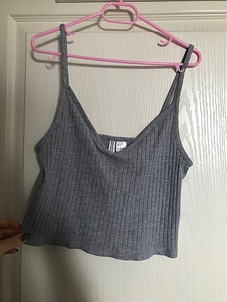 H&m gri askılı crop