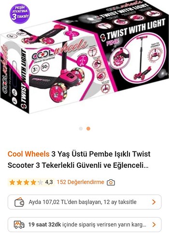 Ayarlanabilir yeni bembe cool wheels çocuk Scooter.(sıfır paket) - Görsel 2