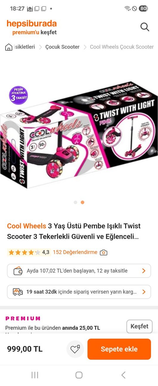 Ayarlanabilir yeni bembe cool wheels çocuk Scooter.(sıfır paket) - Görsel 2