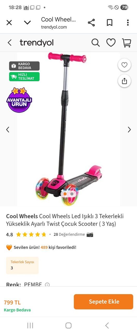 Ayarlanabilir yeni bembe cool wheels çocuk Scooter.(sıfır paket) - Görsel 3