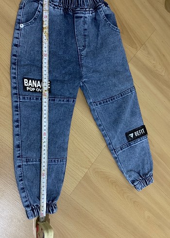4 Yaş Beden Erkek Çocuk Lacivert Baskılı Bol Kesim Denim Pantolon