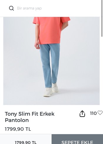 Mavi erkek Kot Pantolon - Görsel 4