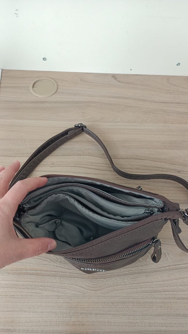 Kahverengi Deri Kadın Omuz Çantası - Görsel 3