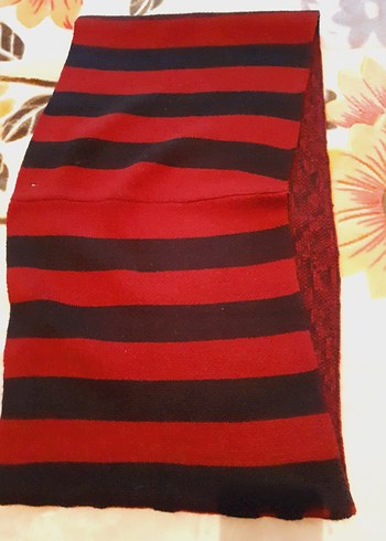 Kırmızı Örgü Yün Kadın Atkı boyunluk - Görsel 8