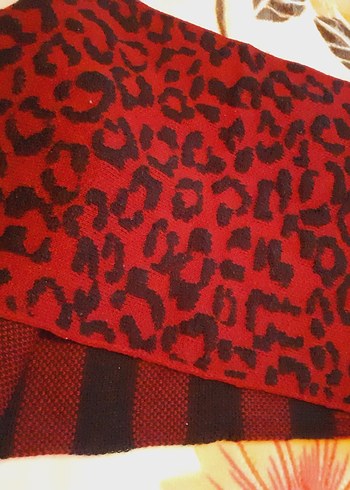 Kırmızı Örgü Yün Kadın Atkı boyunluk - Görsel 12