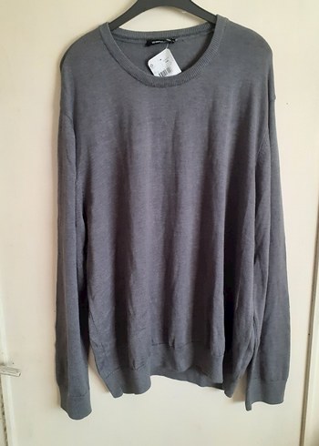 Gri Erkek Keten Kazak, Uzun Kollu, Salaş - Görsel 3