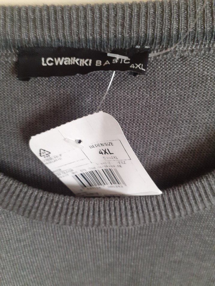 Gri Erkek Keten Kazak, Uzun Kollu, Salaş - Görsel 2