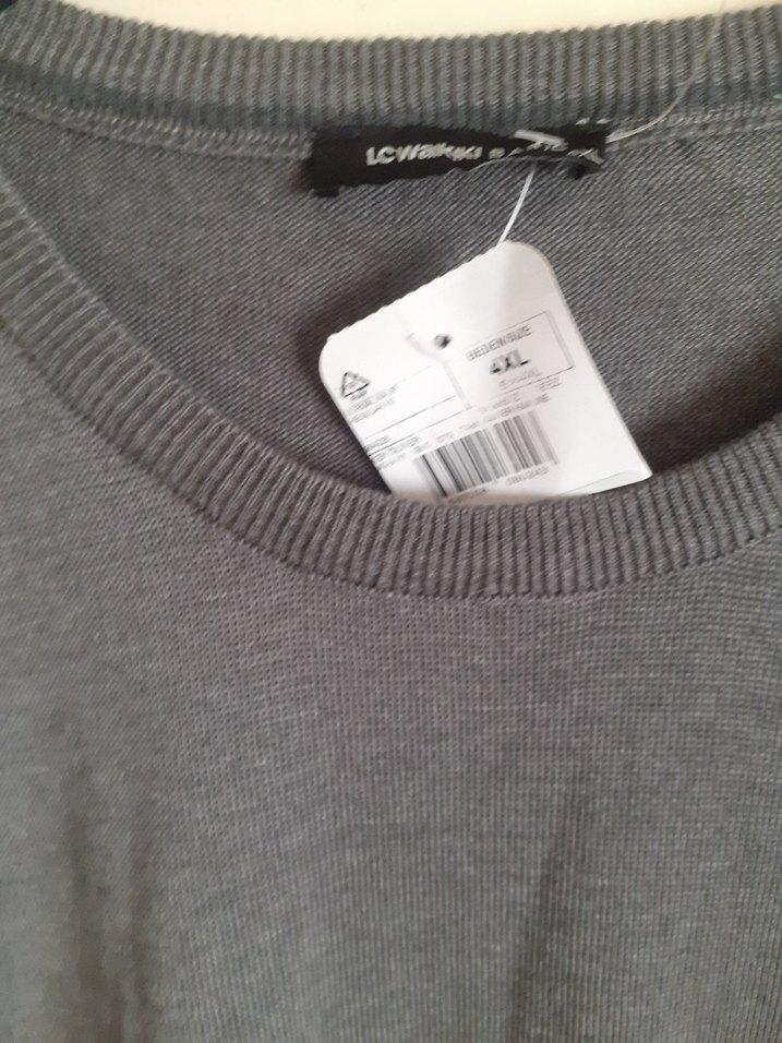 Gri Erkek Keten Kazak, Uzun Kollu, Salaş - Görsel 5