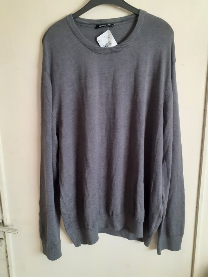 Gri Erkek Keten Kazak, Uzun Kollu, Salaş - Görsel 3