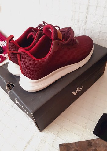 Bordo Bağcıklı Spor Kadın Sneakers - Görsel 13