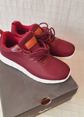 Bordo Bağcıklı Spor Kadın Sneakers - Görsel 15