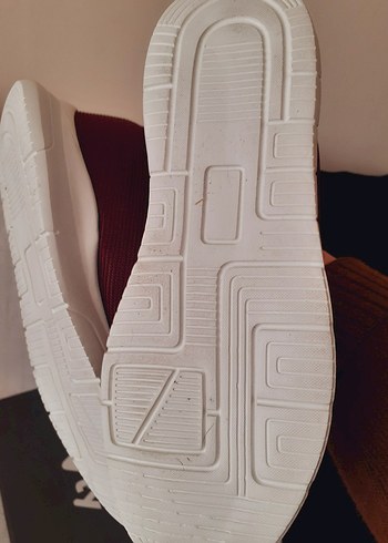 Bordo Bağcıklı Spor Kadın Sneakers - Görsel 14