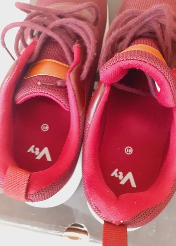 Bordo Bağcıklı Spor Kadın Sneakers - Görsel 12