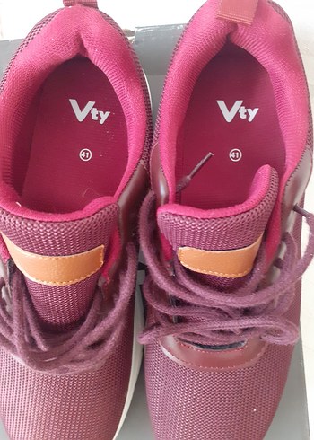 Bordo Bağcıklı Spor Kadın Sneakers - Görsel 5