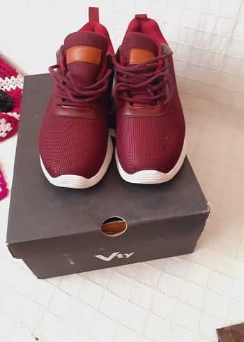 Bordo Bağcıklı Spor Kadın Sneakers - Görsel 9