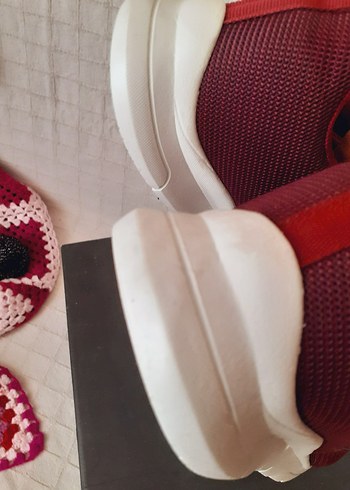 Bordo Bağcıklı Spor Kadın Sneakers - Görsel 10