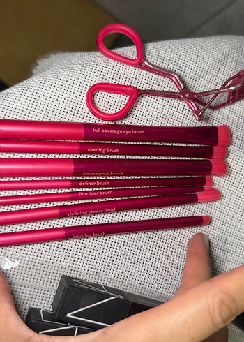 Renkli Pembe Makyaj Fırça Seti - Görsel 2