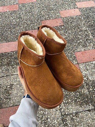 40 Beden kahverengi Renk Ugg mini Platform