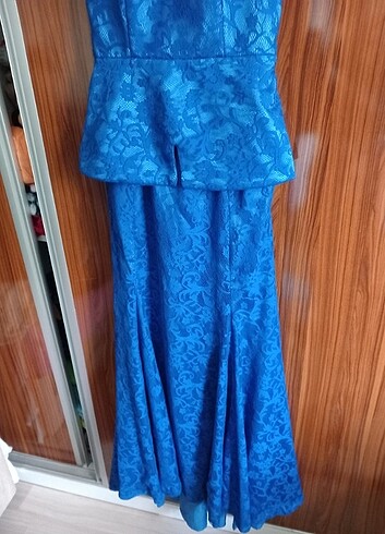 s Beden mavi Renk Abiye elbise 