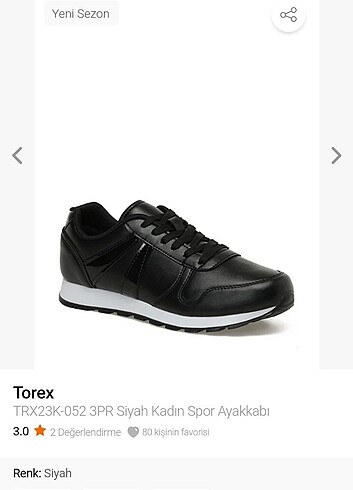 37 Beden siyah Renk TOREX Sneaker