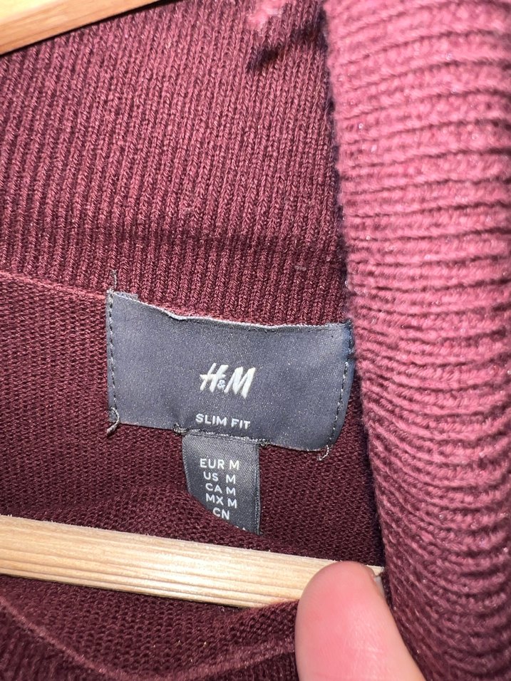 H&M Bordo Boğalı Kazak M Beden - Görsel 2