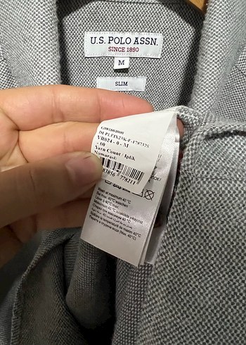 US POLO ASSAN GRİ Gömlek M Beden - Görsel 3