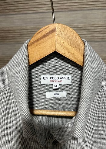 US POLO ASSAN GRİ Gömlek M Beden - Görsel 2
