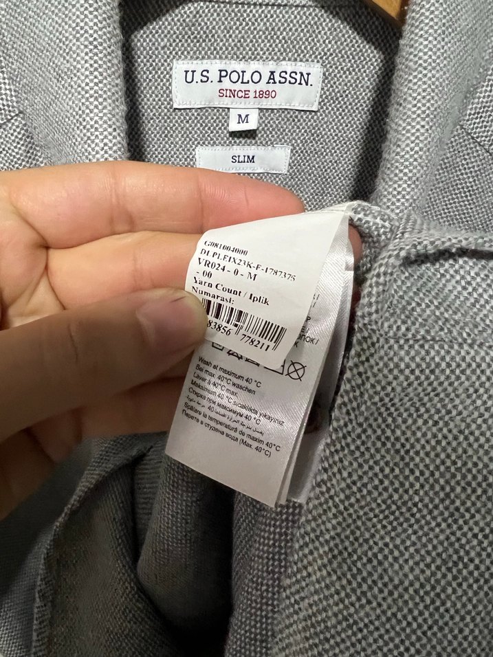 US POLO ASSAN GRİ Gömlek M Beden - Görsel 3