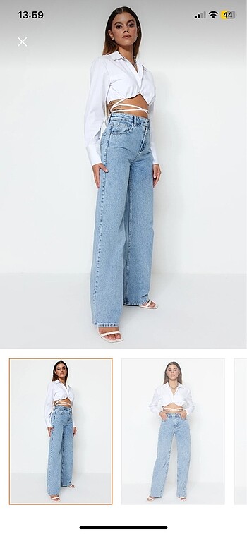 Trendyolmilla yuksel bel wideleg jeans