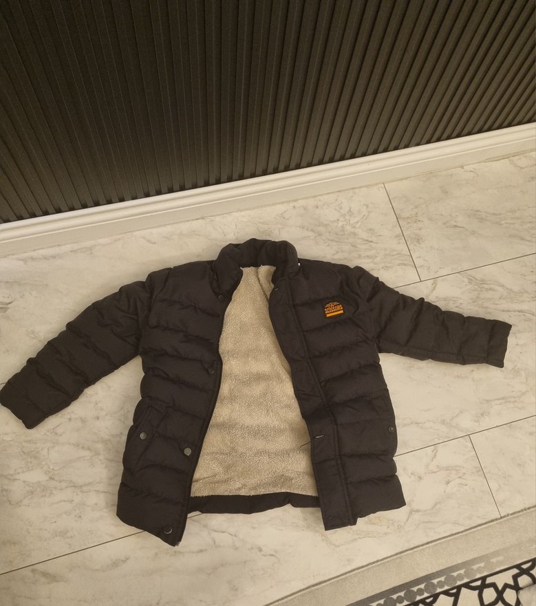 Erkek Çocuk Siyah Düğmeli Street Wear Mont - Görsel 3